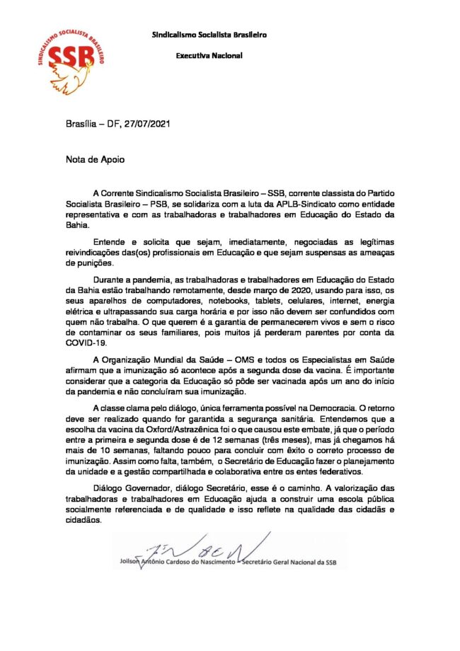 Nota de Apoio SSB – Bahia v.3